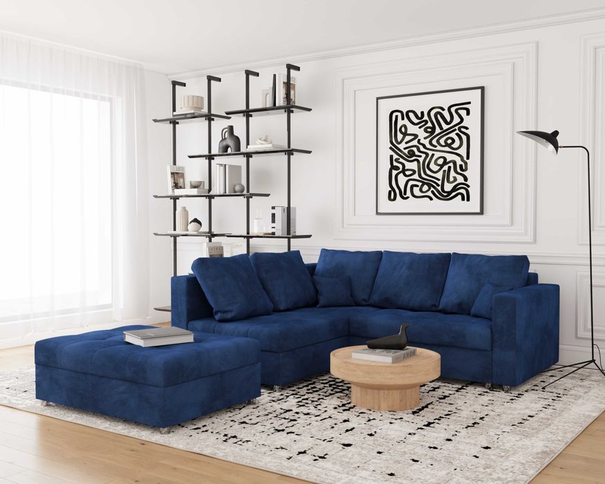 NAROŻNIK MINI PRINCE+duża pufa ,Rozkładany +pojemnik ,PRÓBNIKI GRATIS!