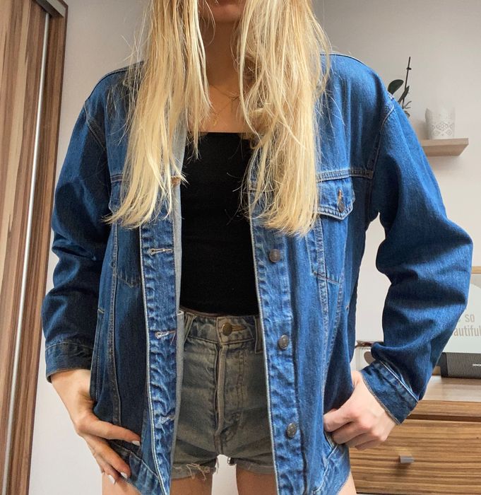 Kurtka jeansowa z materiałem na tyle