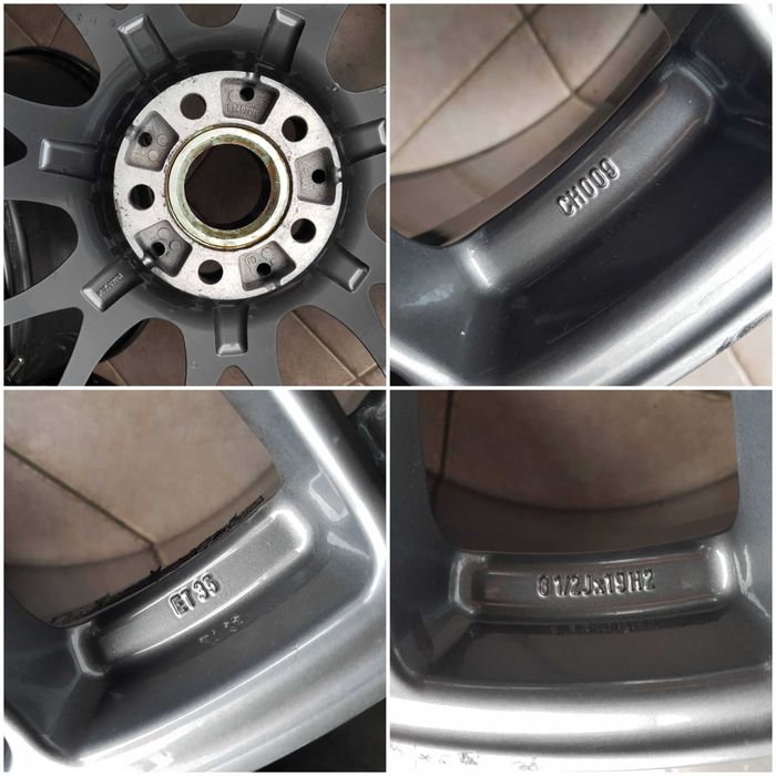 Felgi aluminiowe BBS CH009 8,5x19 et35 5x112 VW Audi Merced Uszkodzone