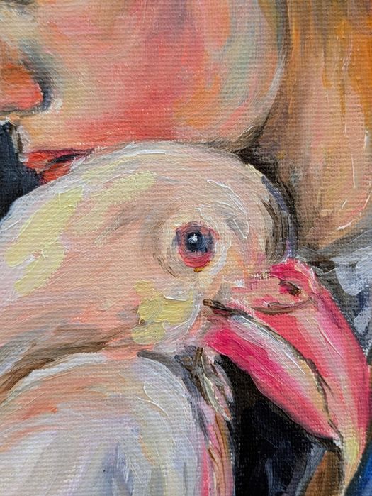 Quadro pintado a óleo, 46x38 cm