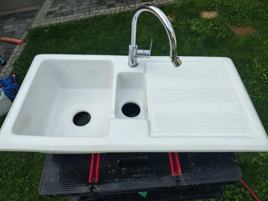 Zlew ceramiczny 1.5 komorowy z ociekaczem