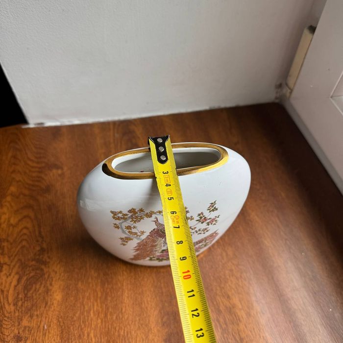 Wazon Pawie/ Ptaki Porcelana Grecja 24 k złocone