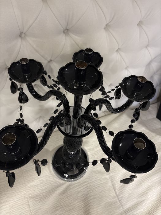 Castical preto lapidado com apontamento inox faz conj com os de teto