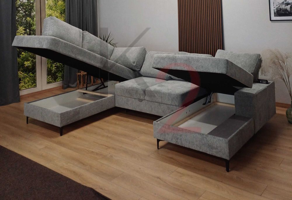 Nowoczesny Narożnik PABLO, duży narożnik USB rozkładana +gratis