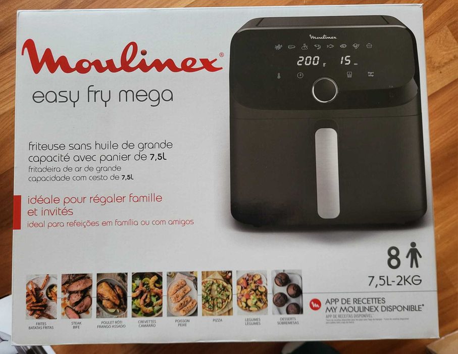 Nova/Embalagem selada - AirFryer Moulinex EZ855HF0 EasyFry Mega 7.5L