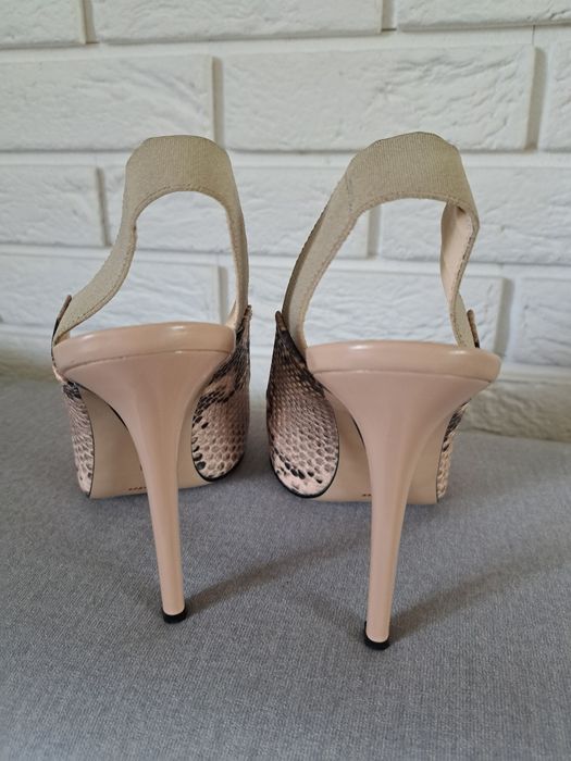 BATA szpilki w wężowy print odkryta pięta skóra naturalna r. 41