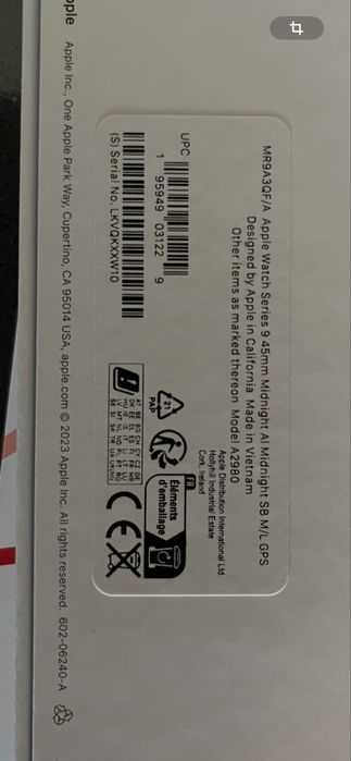 Apple watch serie 9 45mm midnight gps