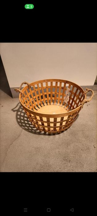 Kosz na koce pojemnik Ikea Vaxthus boho drewniany 

Kosz na koce nowy