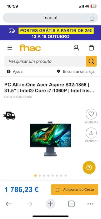 Acer Aspire S32 SELADO
