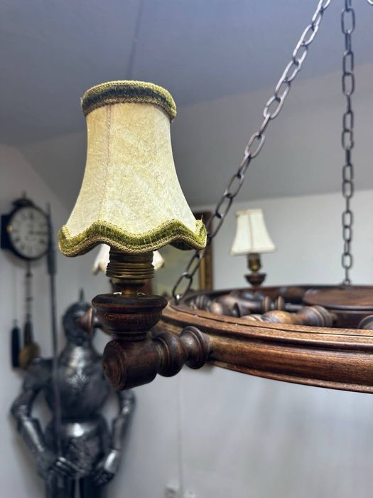 Люстра підвісна дерево світильник дуб на 6 ламп 7554