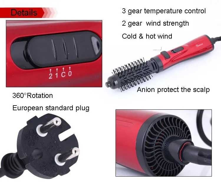 Escova de Cabelo Giratória