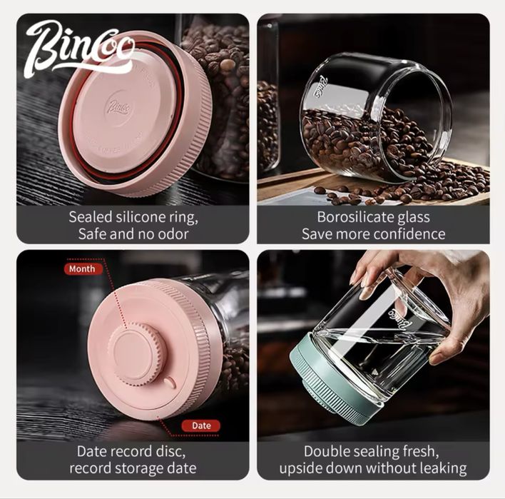 Вакуумный контейнер Bincoo для хранения кофе 400 мл.