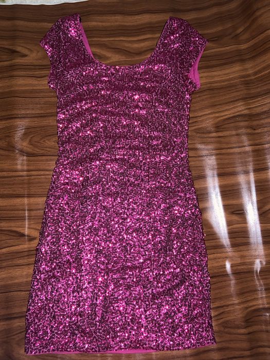 Сукня Divided H&M 34/ XS  160/80 рожева з паєтками нове