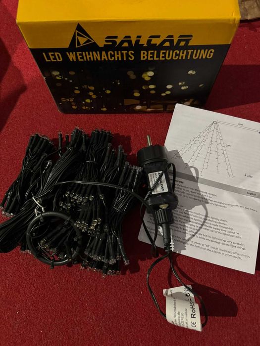 Lampki choinkowe z pierścieniem 2m 8 pasm 280 diod LED Warm White