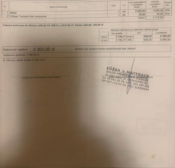 Piękne bukowe łóżko 160x200 z materacem