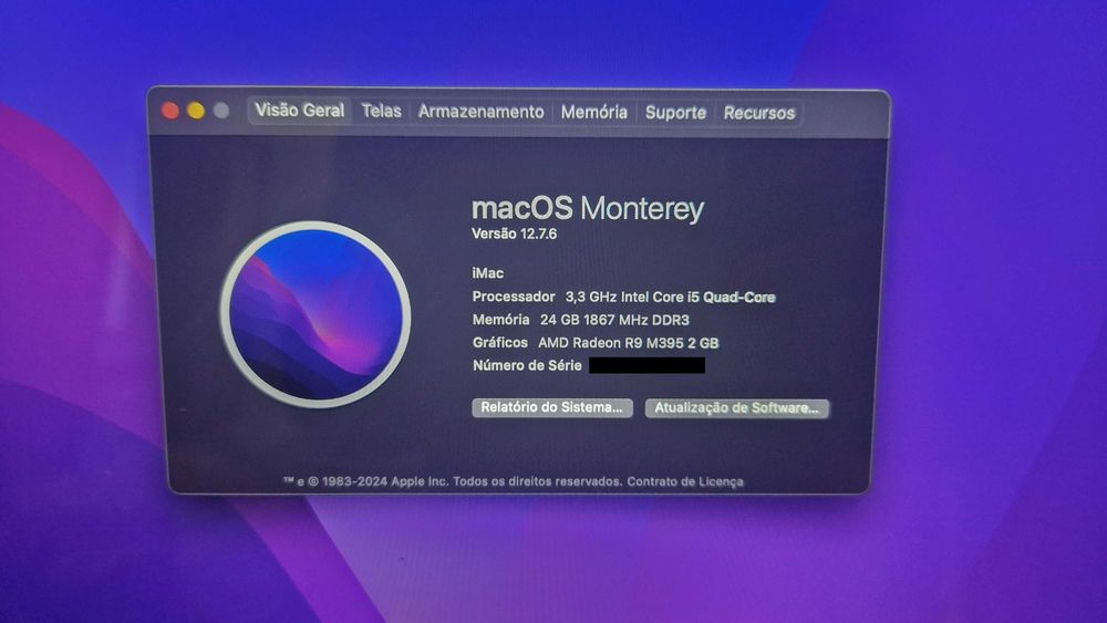 Imac 27" i5 24gb memoria 2Tb HD aceito troca por notebook