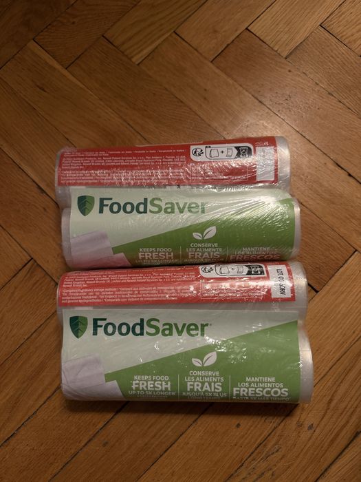 2 x Folia do zgrzewarki FoodSaver 20,3 cm x 6,7 m