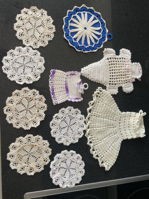 Conjunto de bonitos trabalhos em croché