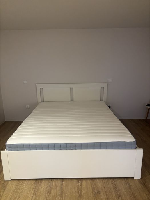 Colchão Valevag com molas ensacadas, firme/azul claro, 160x200 cm