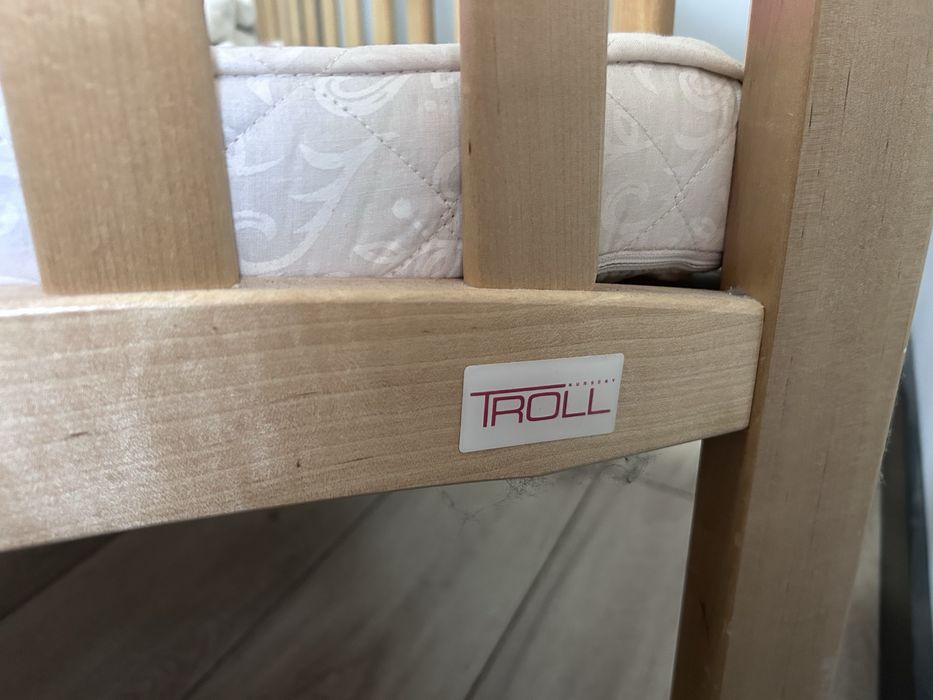 Łóżeczko Troll Nicole naturalne drewniane 120/60