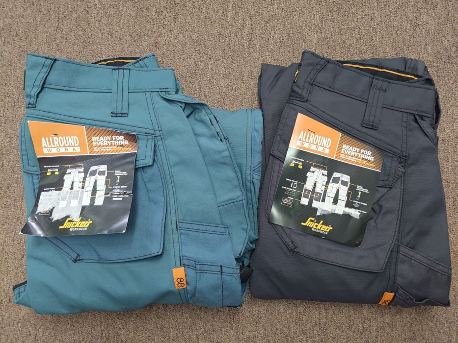 -75% TOTAL SALE Dwupak 6201 Snickers AllroundWork spodnie robocze z kieszeniami pas 76 cm na wzrost poniżej 172 cm BHP  monterskie rzemieślnicze