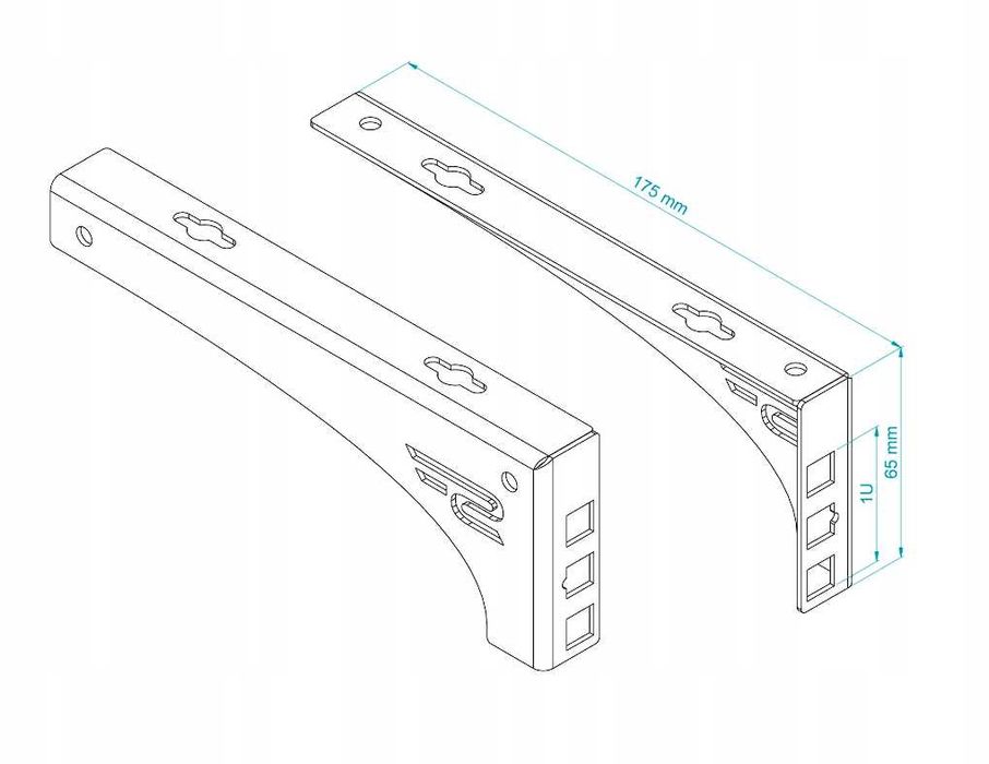 Wspornik Uchwyt RACK 1U Ścienny Uniwersalny Ocynkowany Stalflex