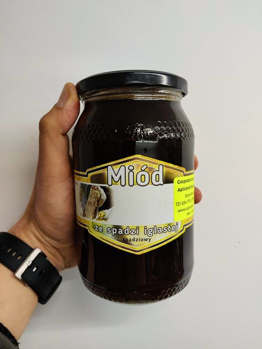 Miód Spadziowy iglasty jodłowy 900 ml z wysyłką olx