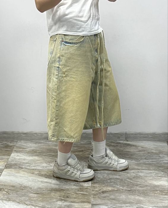 Мега широкі шорти джинсові BAGGY jeans shorts Zara rap fade широкие шорты бегги реп Jaded London