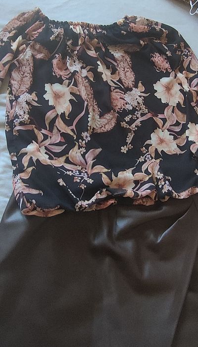 Bluzka szyfonowa w kwiaty | rozmiar 40 | elegancka damska