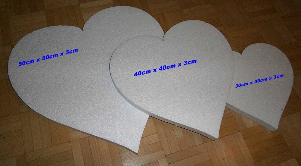 Serca styropianowe 30 cm pełne w środkuPAKIET8sztuk