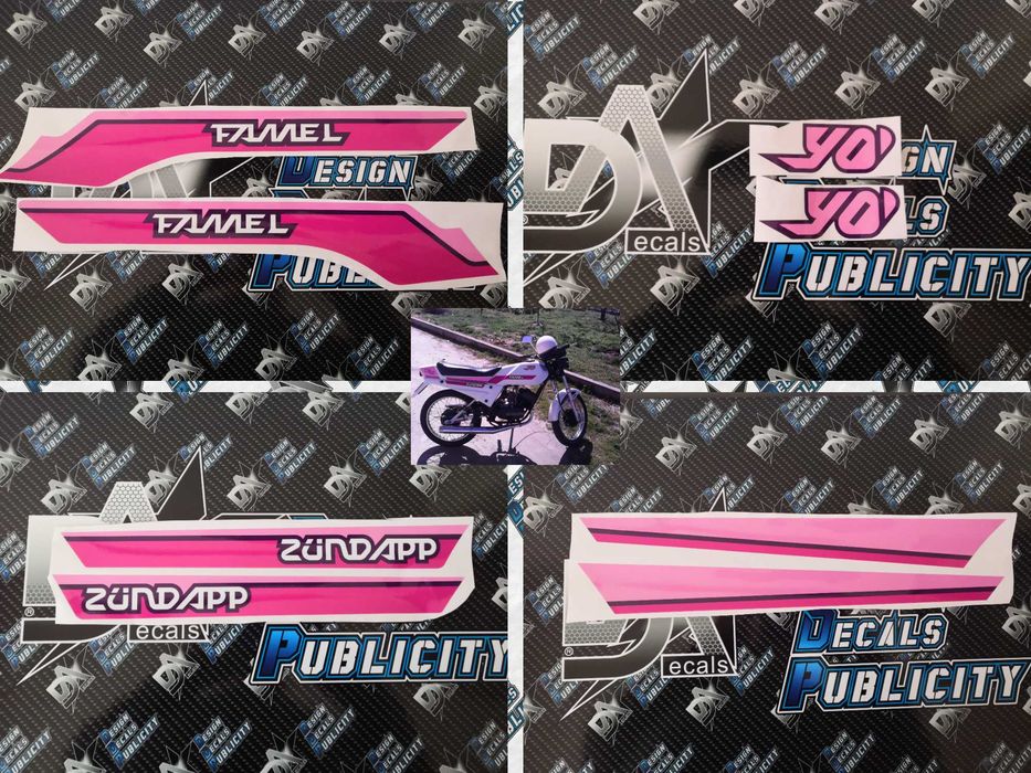 Autocolantes para Famel XF-25 Rosa --- Azul