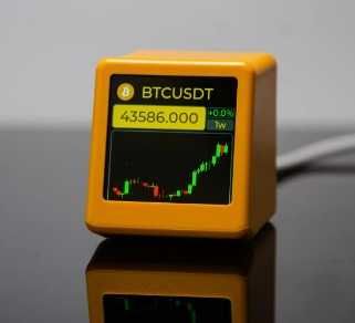 Mini LCD exibição criptomoedas e ações em tempo real com relógio