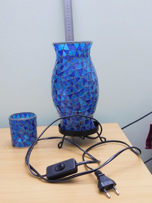 Candeeiro Natura em vidro (Conjunto) e iluminação em latão com vela