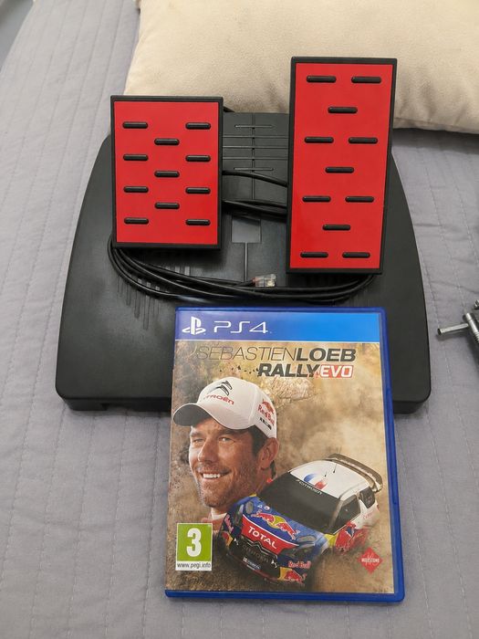 Volante Lamborghini + Pedais PS4/PS3/PC + Jogo Sébastien Loeb Rally EV