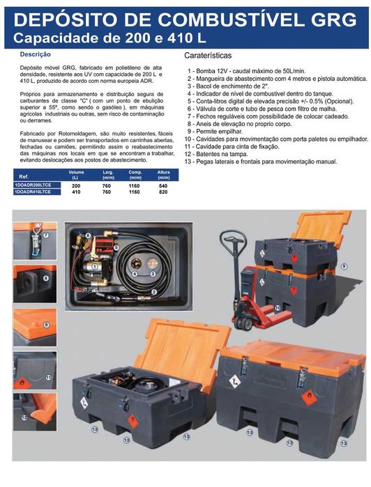 Depósito Transporte Gasóleo GRG 200Litros C/ Bombagem