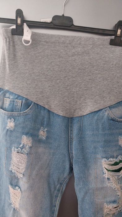 Spodnie ciążowe przecierane M