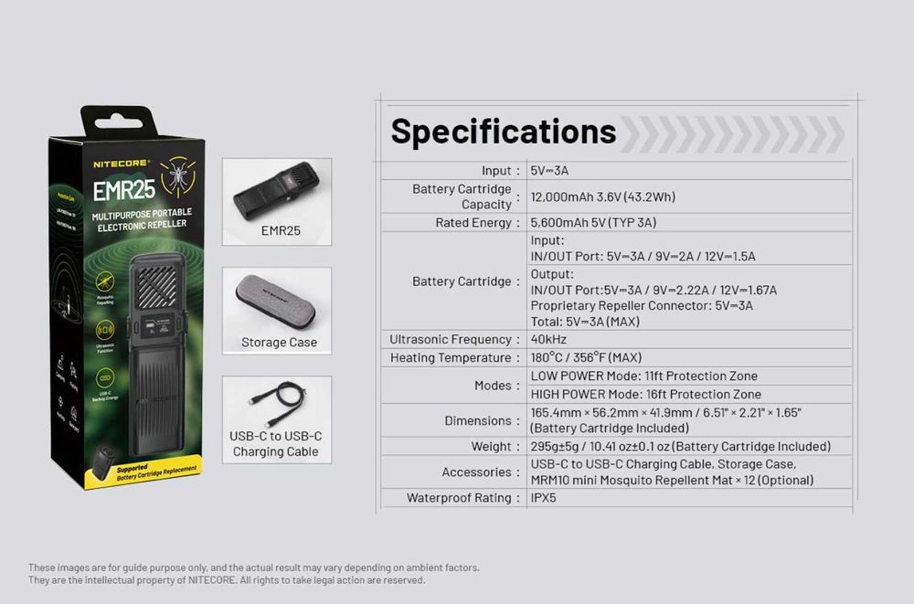 Nitecore EMR23 та EMR25 Фумігатор +УльтраЗвук | ОФ. ГАРАНТІЯ 1 РОКІВ!