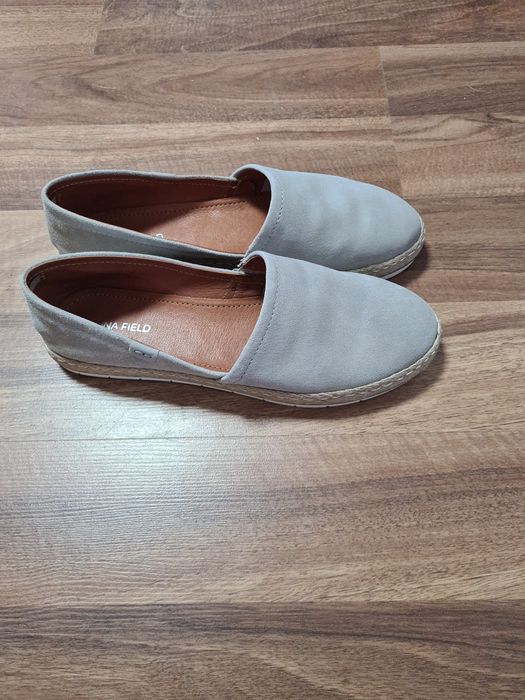 Anna Field leather espadryle wkładane damskie Szare rozmiar 39