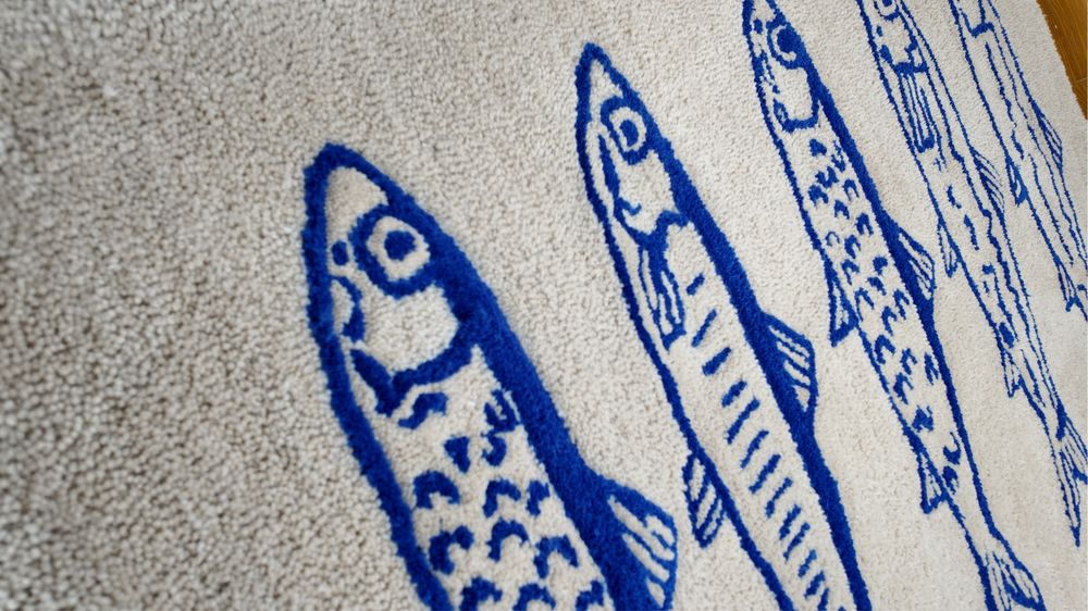 Tapete peixes azuis