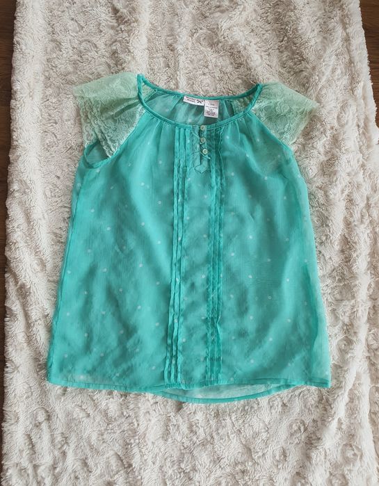 Dziecięca bluzka miętowa vintage
