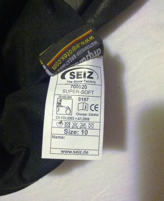 Luvas SEIZ, kevlar, resistência ao corte, couro, de trabalho, Bombeiro