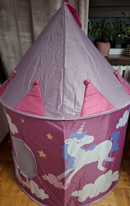 Namiot dziecięcy tipi bajkowy świat różowy fioletowy jednorożec 135x10