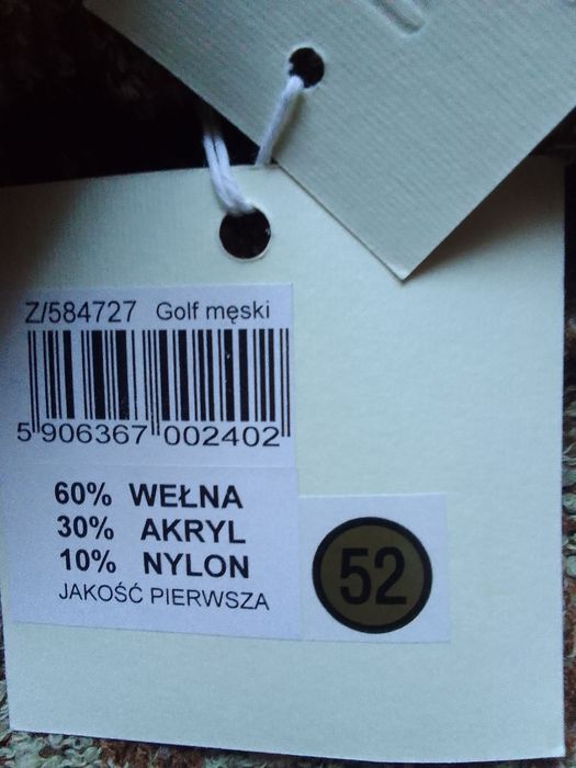 Golf męski wełniany rozmiar XXL.
