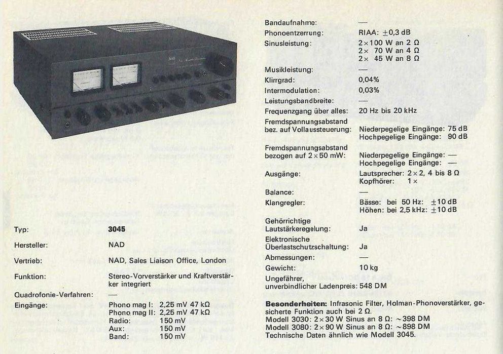 Усилитель NAD 3045 120вольт
