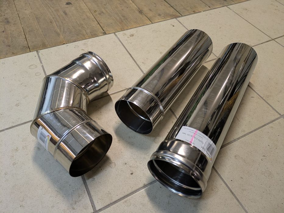 Труба нержавіюча 120мм стінка 1мм коліно димохід буржуйка котел булер