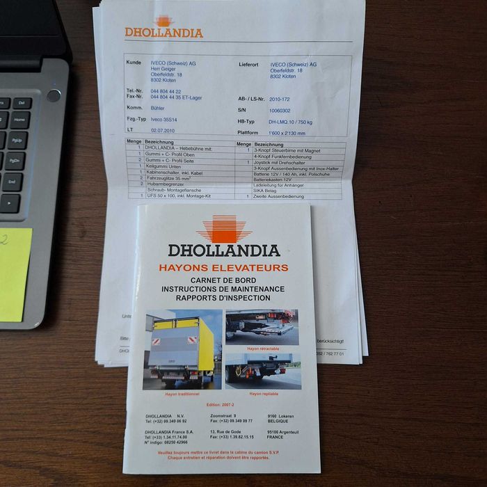 Zabudowa Kontener Winda DHOLLANDIA 750kg IVECO stan bdb.