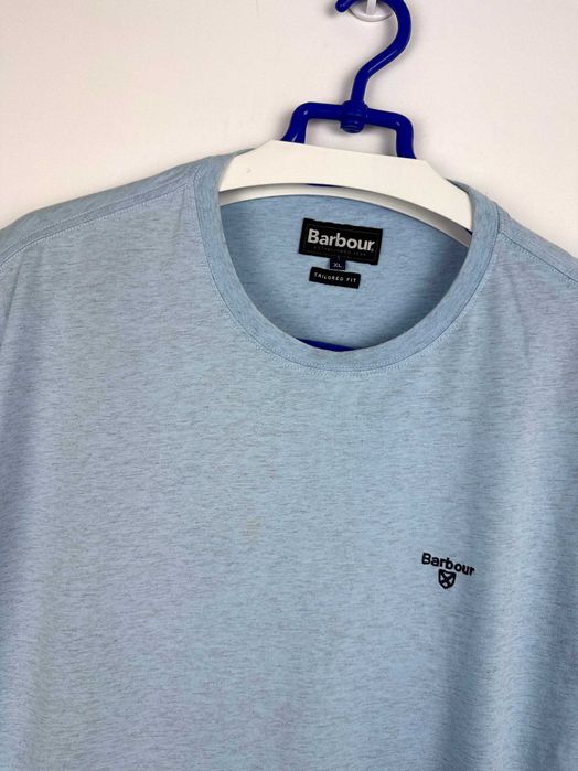 Koszulka męska BARBOUR niebieska baby blue t-shirt r. XL