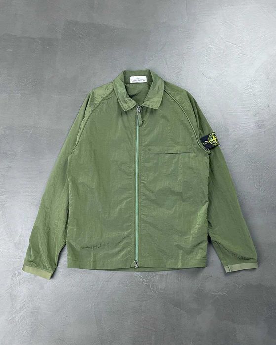 Сорочка STONE ISLAND 12321 Garment-Dyed Nylon Metal Overshirt Olive