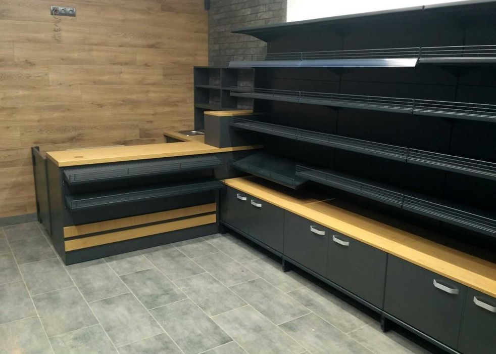 Стелажі для магазину. Розрахункові зони, холод. Гранти на торг. обладн