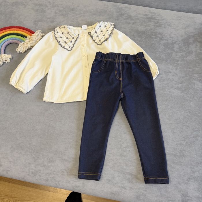 Тепла кофта лосіни джинси реглан next h&m на дівчинку 2 3 92 98